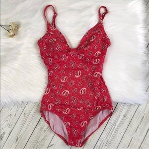 Vintage Jantzen Bandana Red Print Swim Suit